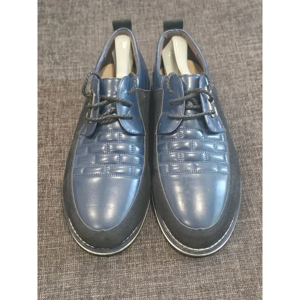 Gatsby Oxford Derby Orthopedic Leather Shoes Mens 11 EU 45 Blue Black Comfort